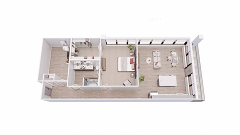 1 bed 1 bath 1B1 Floor Plan at Tesson Ridge, Saint Louis, MO